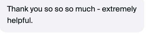 Message from a masterclass attendee: Thank you so so much - extremely helpful.