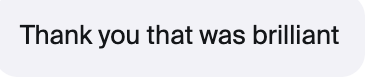 Message from a masterclass attendee: Thank you that was brilliant